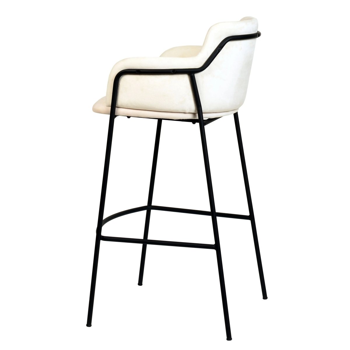 Axis 40" Bar Stool with Ergonomic Design, Powder - Coated Base, and Footrest Set of 2