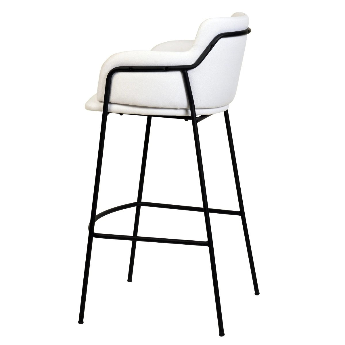 Axis 40" Bar Stool with Ergonomic Design, Powder - Coated Base, and Footrest Set of 2
