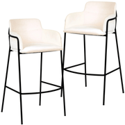 Axis 40" Bar Stool with Ergonomic Design, Powder - Coated Base, and Footrest Set of 2