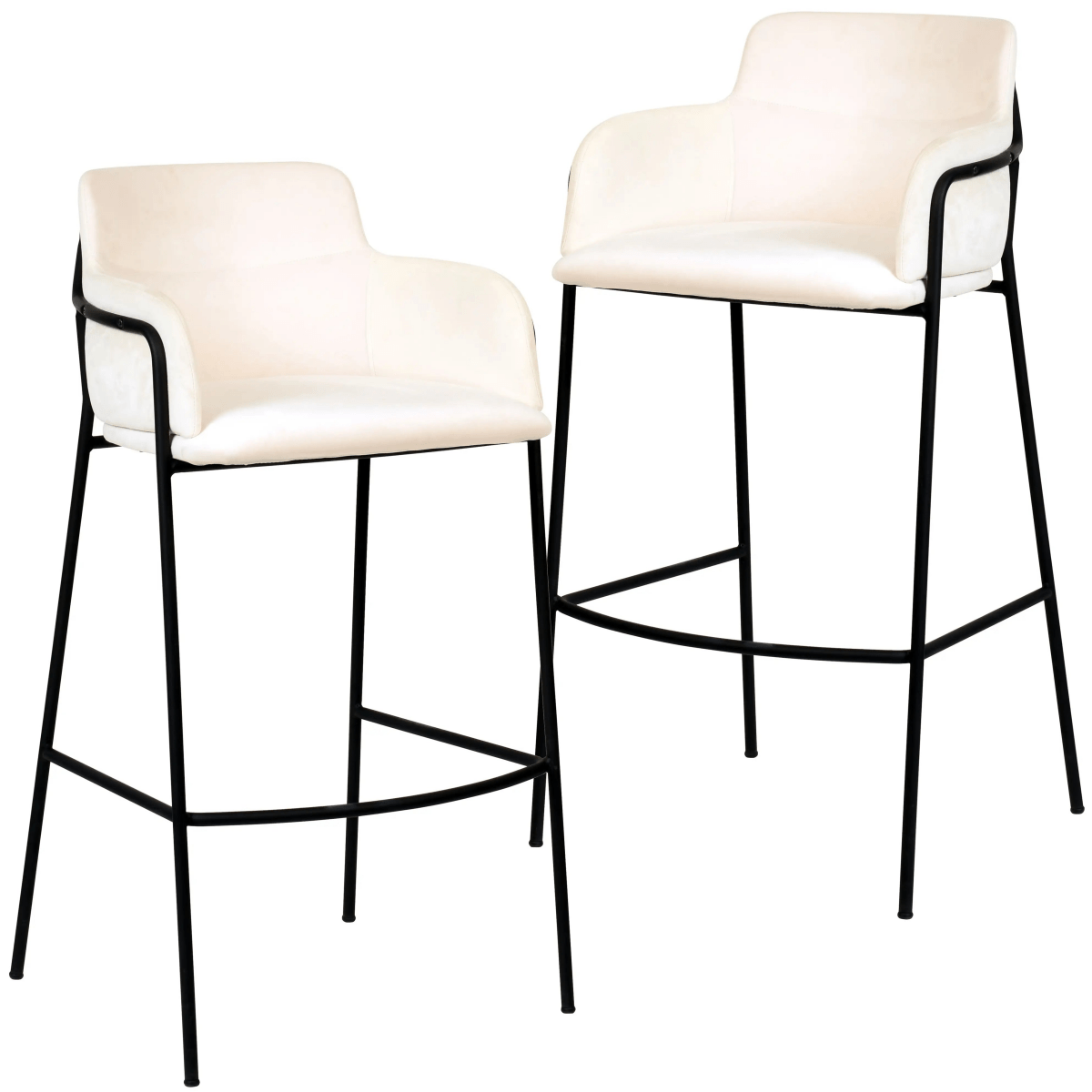 Axis 40" Bar Stool with Ergonomic Design, Powder - Coated Base, and Footrest Set of 2