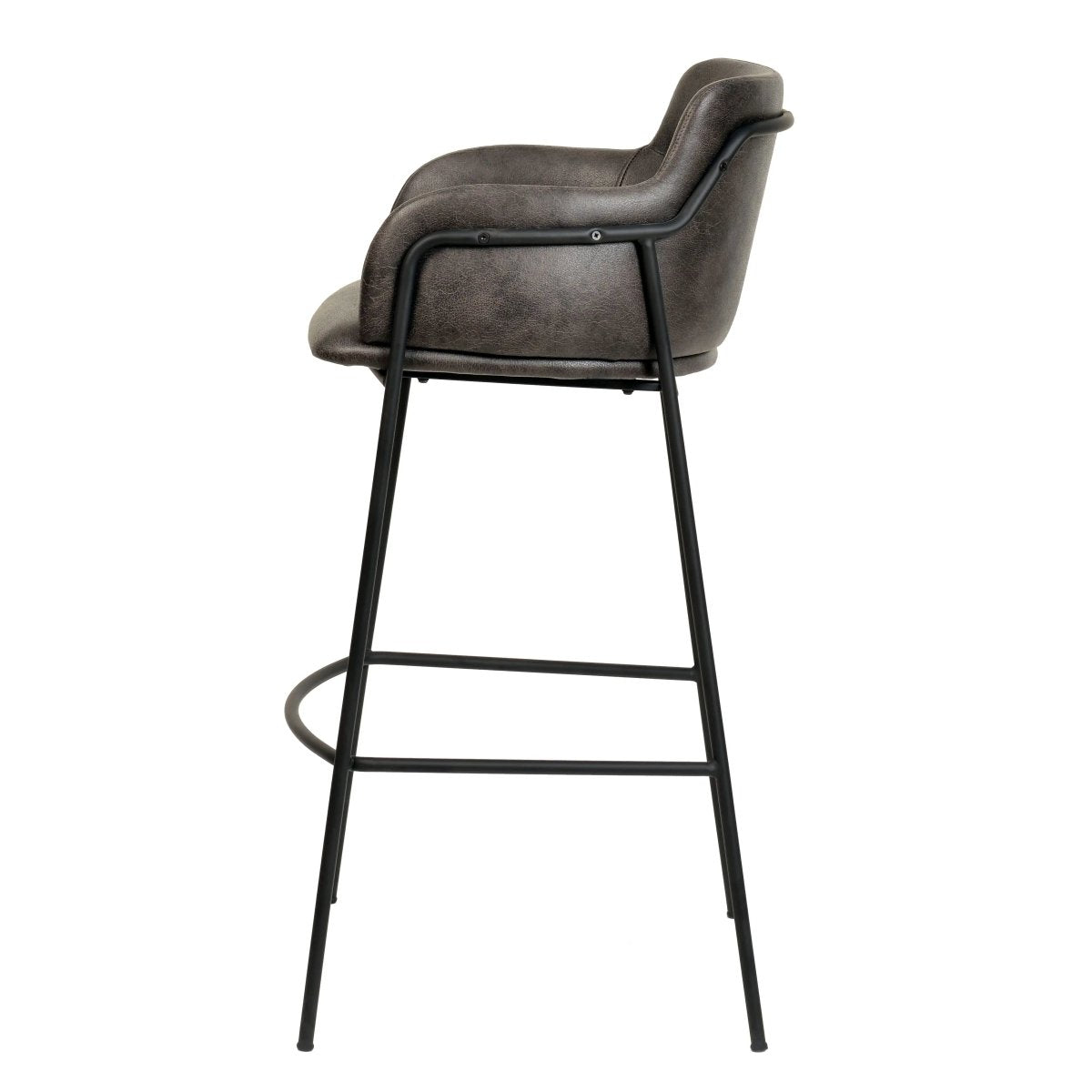 Axis 40" Bar Stool with Ergonomic Design, Powder - Coated Base, and Footrest Set of 2