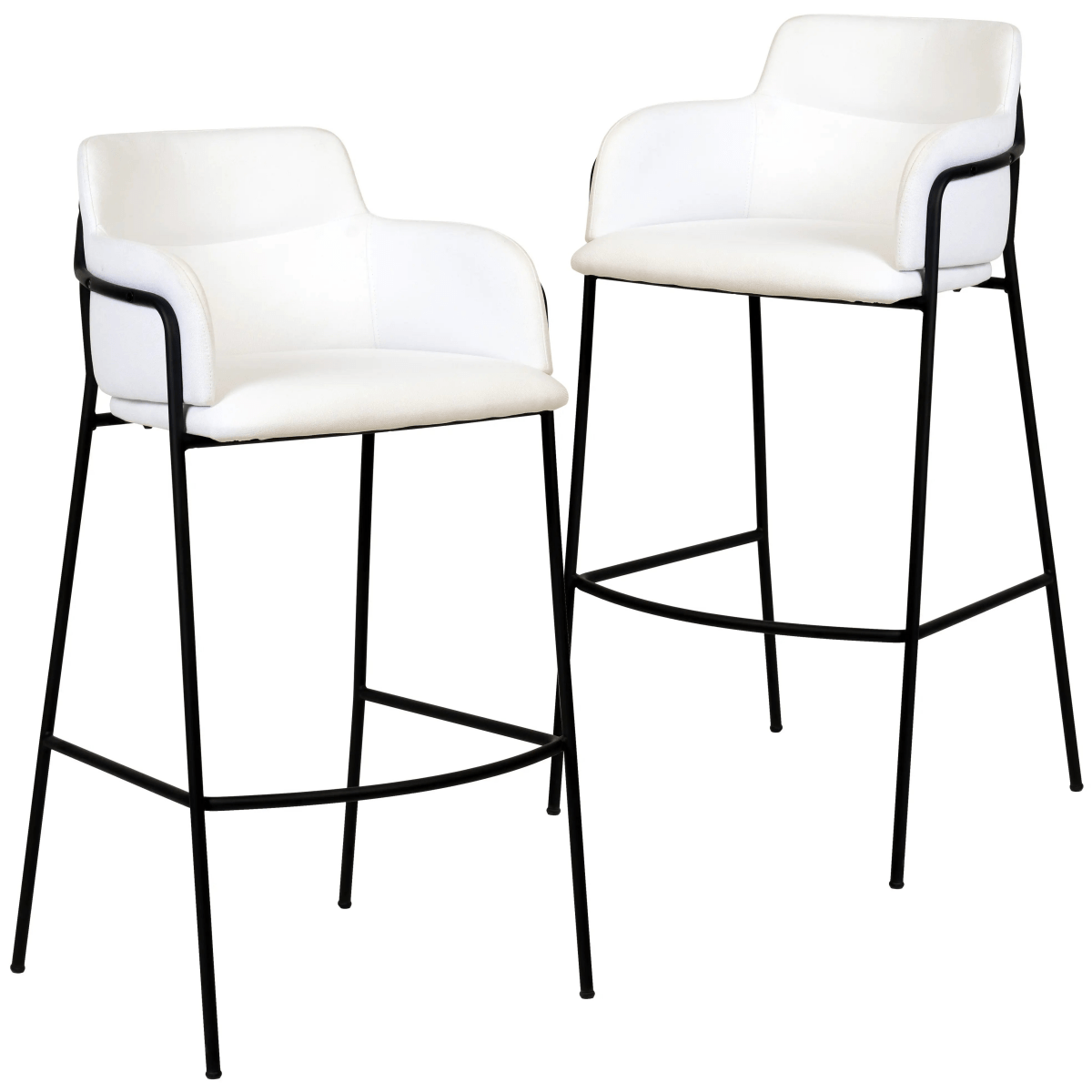 Axis 40" Bar Stool with Ergonomic Design, Powder - Coated Base, and Footrest Set of 2