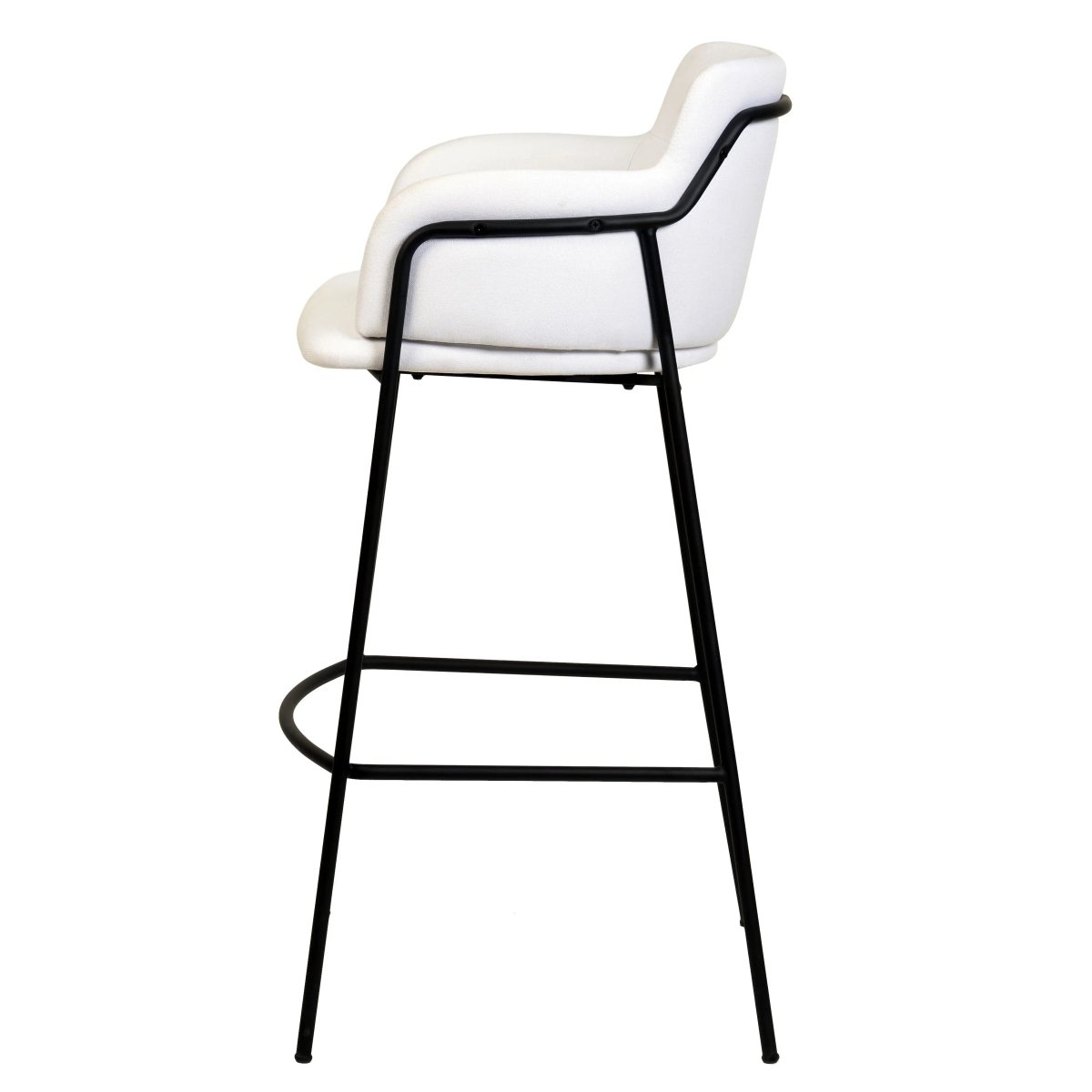 Axis 40" Bar Stool with Ergonomic Design, Powder - Coated Base, and Footrest Set of 2