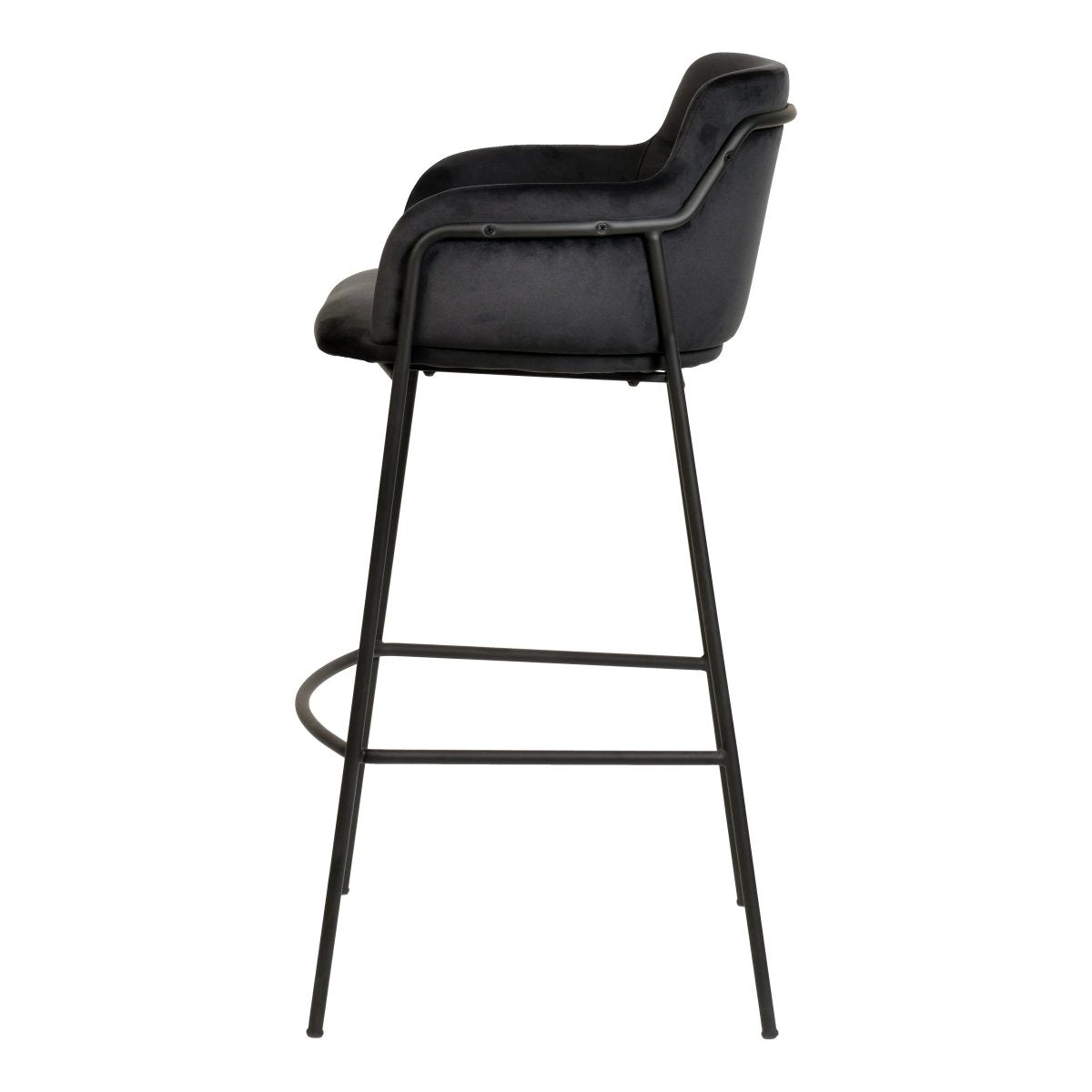 Axis 40" Bar Stool with Ergonomic Design, Powder - Coated Base, and Footrest Set of 2