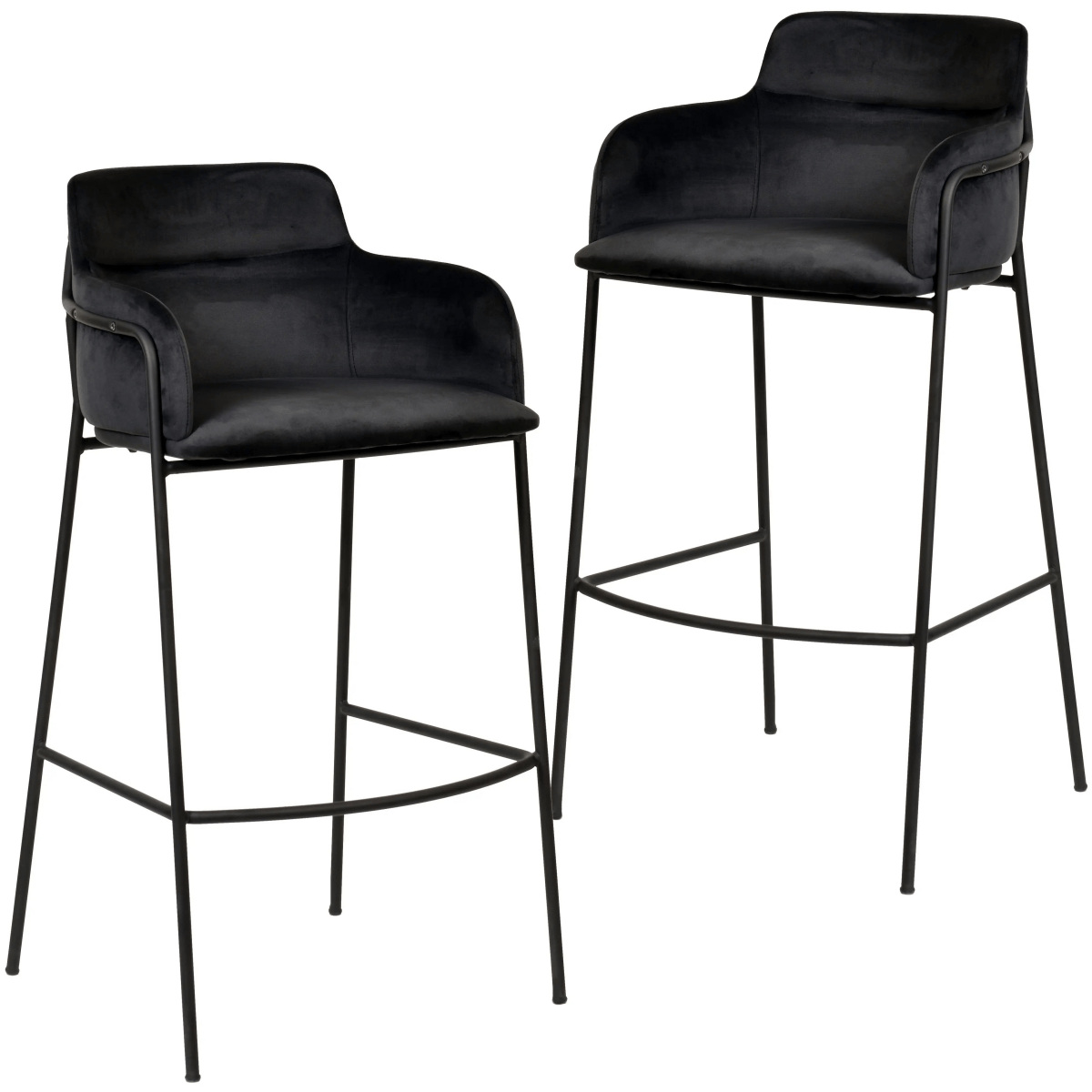 Axis 40" Bar Stool with Ergonomic Design, Powder - Coated Base, and Footrest Set of 2