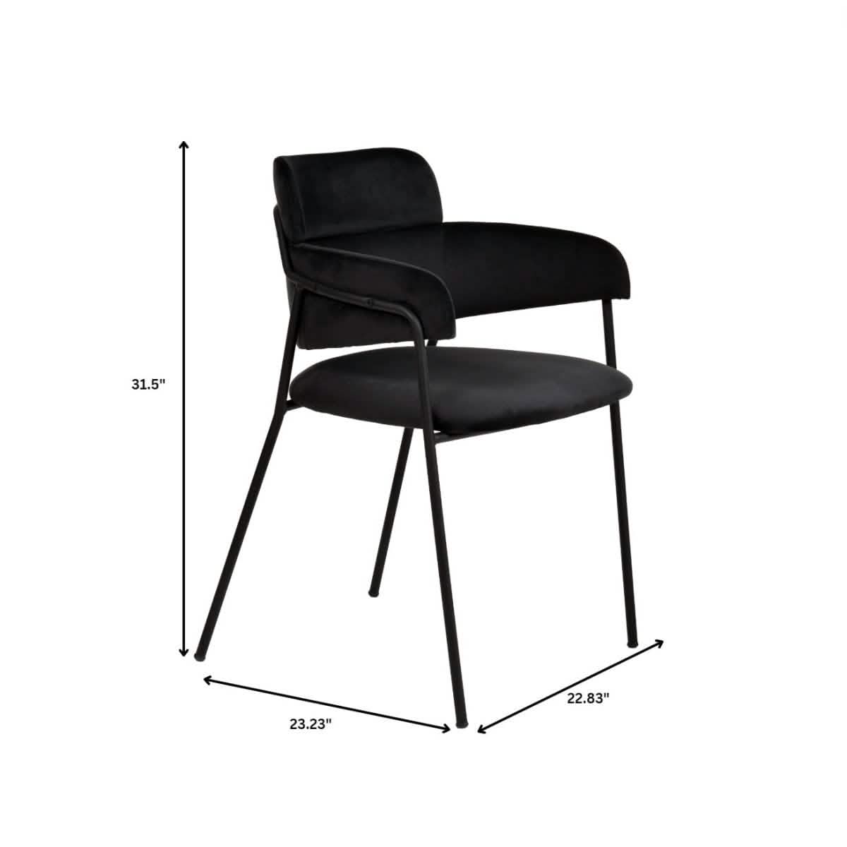 Axis Upholstered Dining Chair with Powder - Coated Stainless Steel Legs Set of 2