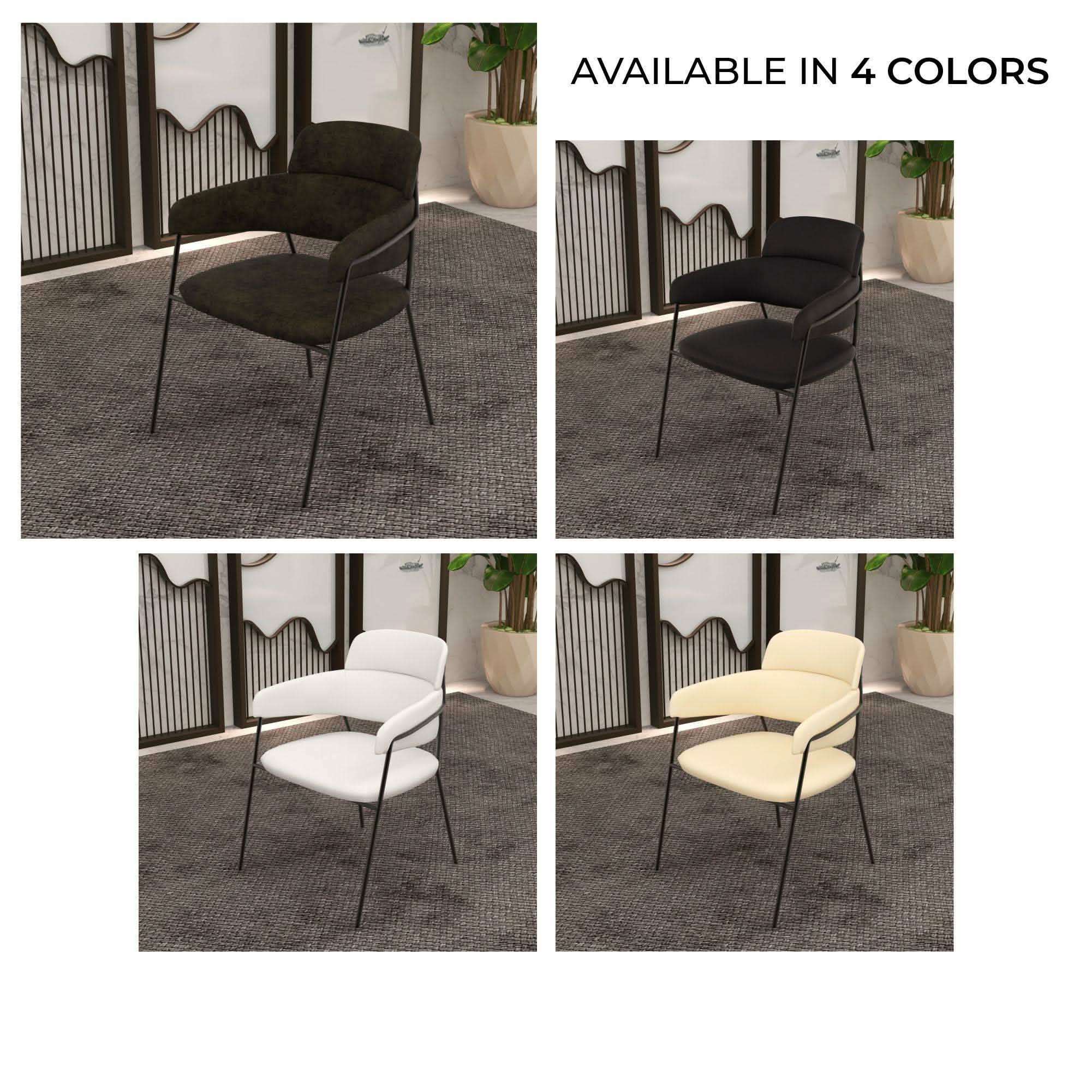 Axis Upholstered Dining Chair with Powder - Coated Stainless Steel Legs Set of 2