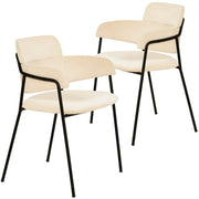 Axis Upholstered Dining Chair with Powder - Coated Stainless Steel Legs Set of 2
