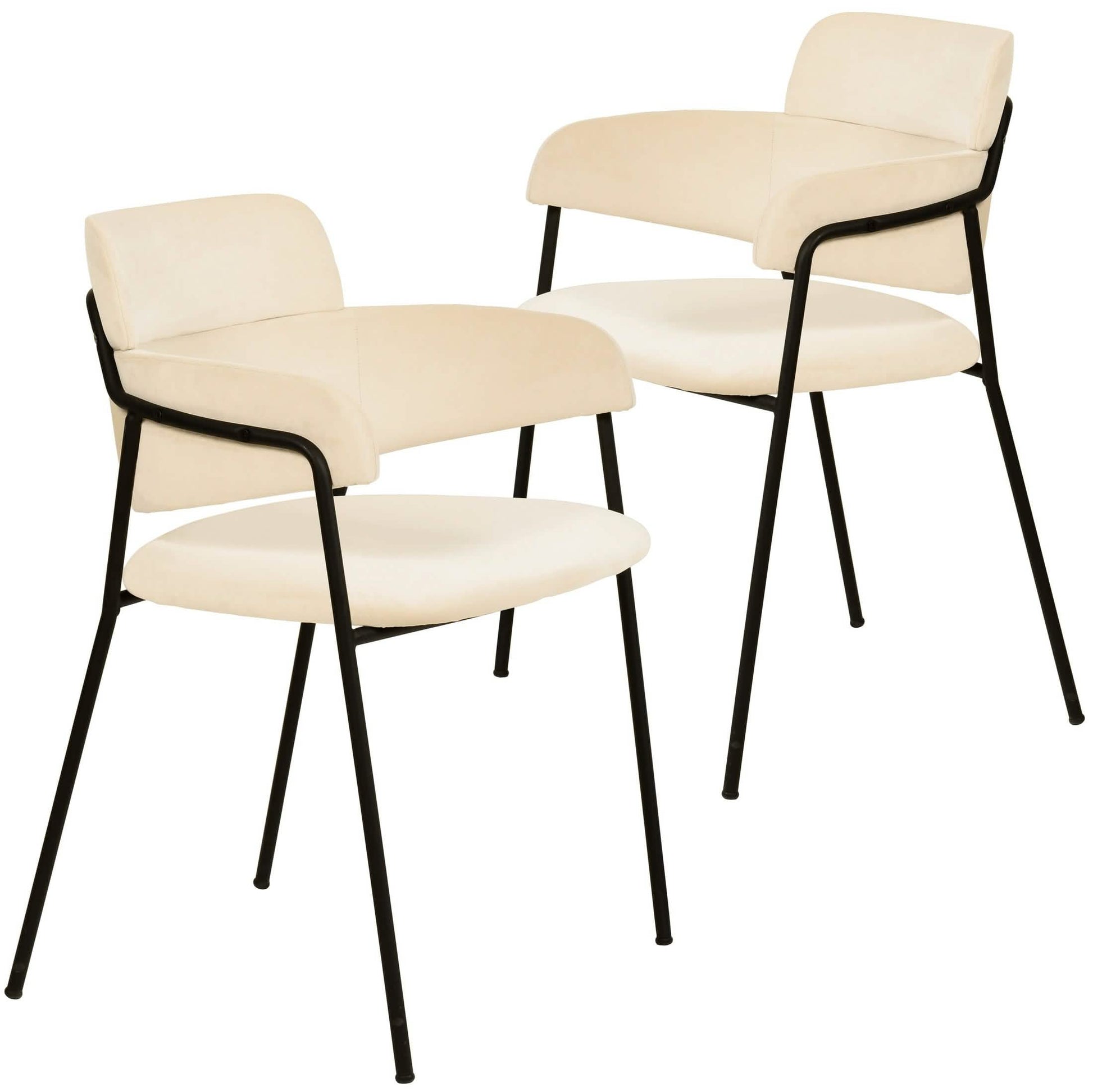 Axis Upholstered Dining Chair with Powder - Coated Stainless Steel Legs Set of 2