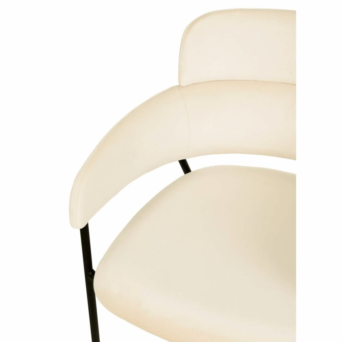 Axis Upholstered Dining Chair with Powder - Coated Stainless Steel Legs Set of 2