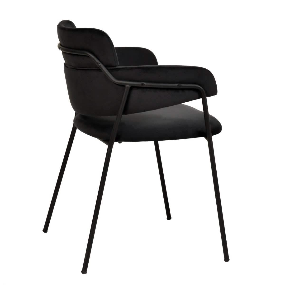 Axis Upholstered Dining Chair with Powder - Coated Stainless Steel Legs Set of 2