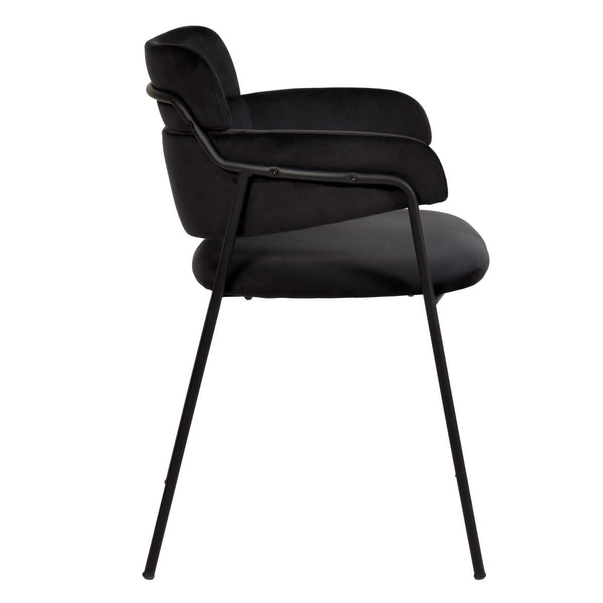 Axis Upholstered Dining Chair with Powder - Coated Stainless Steel Legs Set of 2