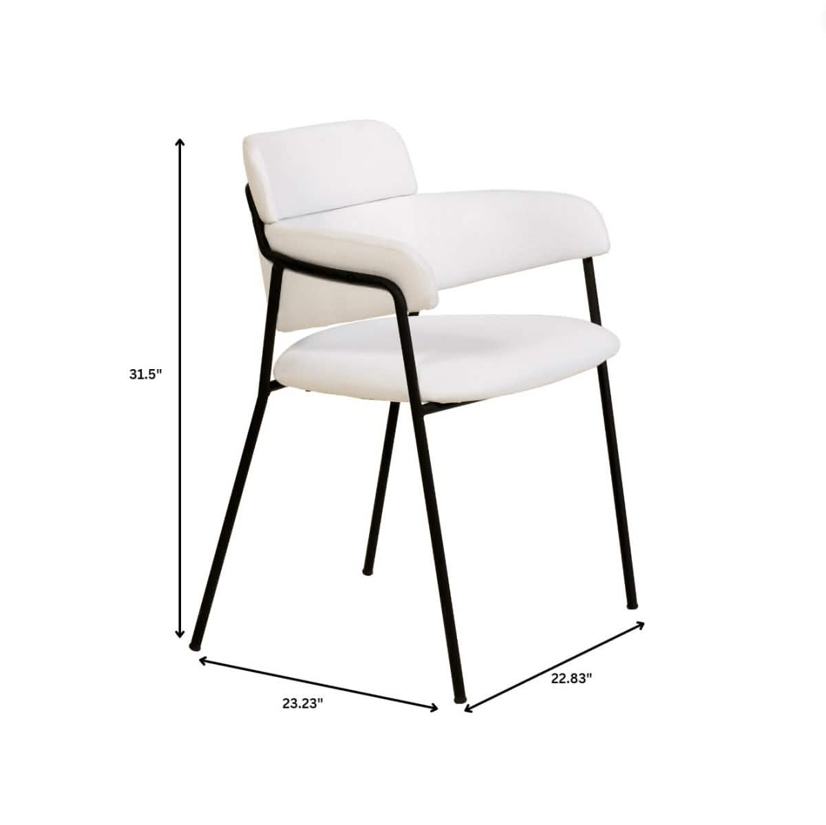 Axis Upholstered Dining Chair with Powder - Coated Stainless Steel Legs Set of 2