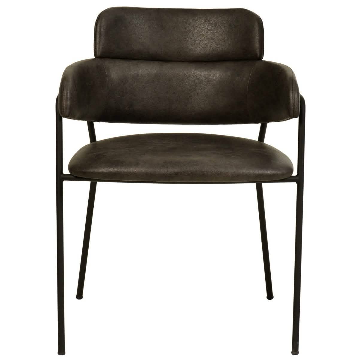 Axis Upholstered Dining Chair with Powder - Coated Stainless Steel Legs Set of 2