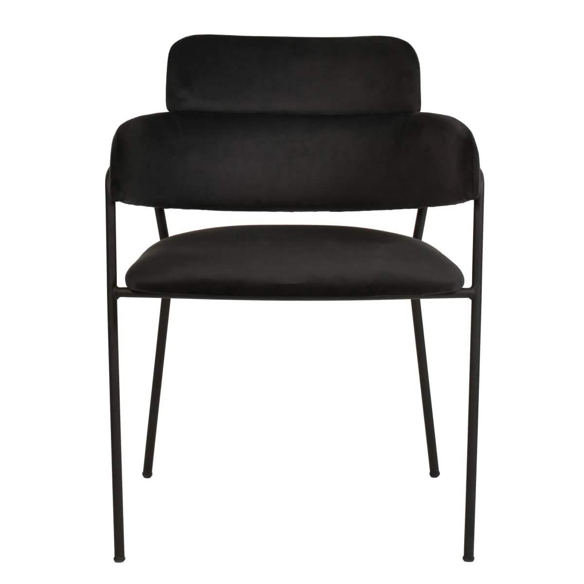 Axis Upholstered Dining Chair with Powder - Coated Stainless Steel Legs Set of 2