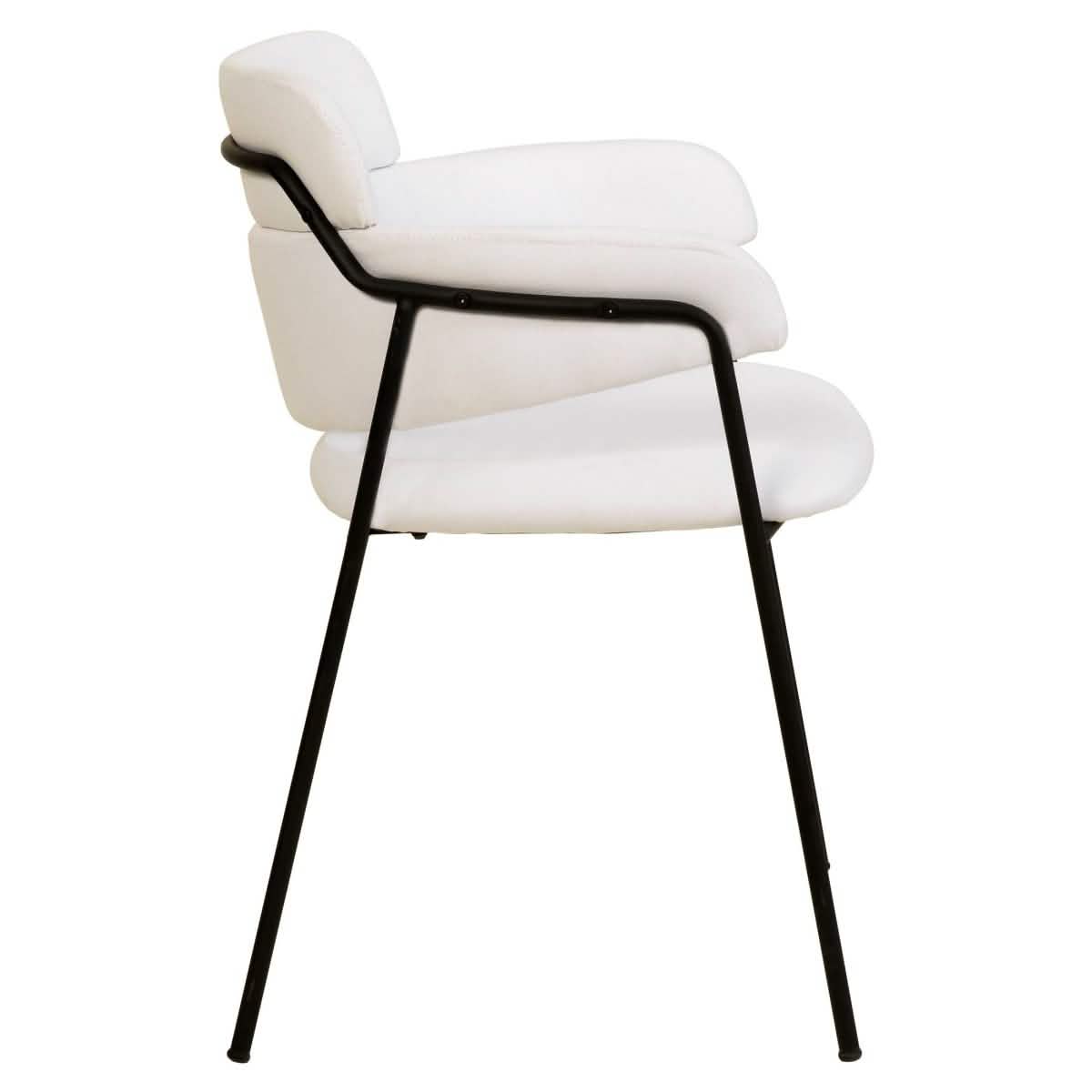 Axis Upholstered Dining Chair with Powder - Coated Stainless Steel Legs Set of 2