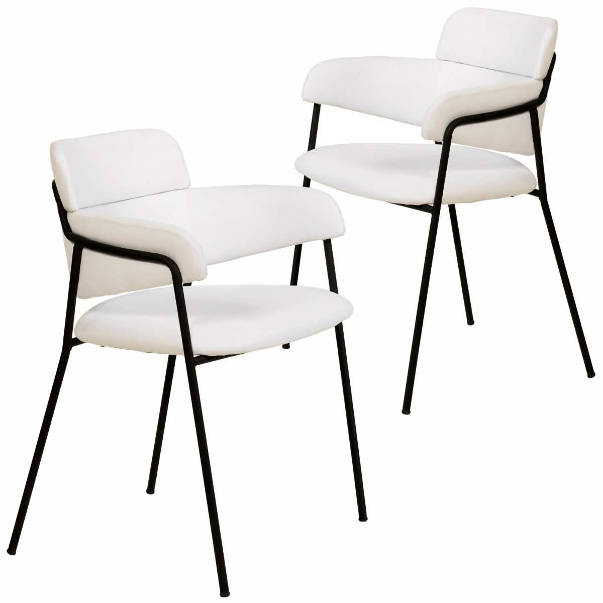 Axis Upholstered Dining Chair with Powder - Coated Stainless Steel Legs Set of 2