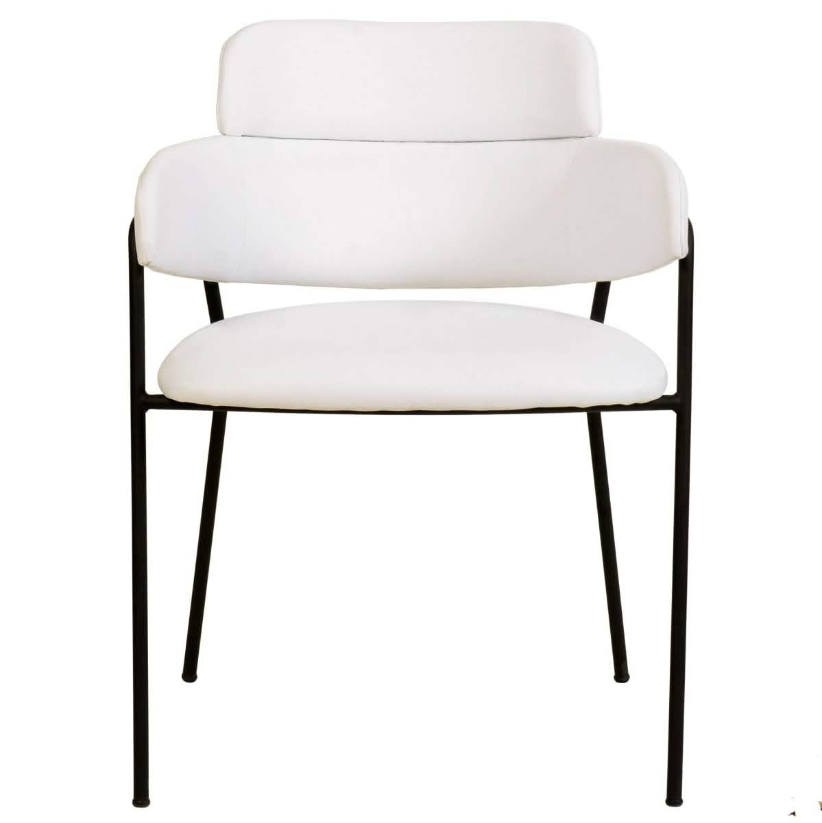 Axis Upholstered Dining Chair with Powder - Coated Stainless Steel Legs Set of 2
