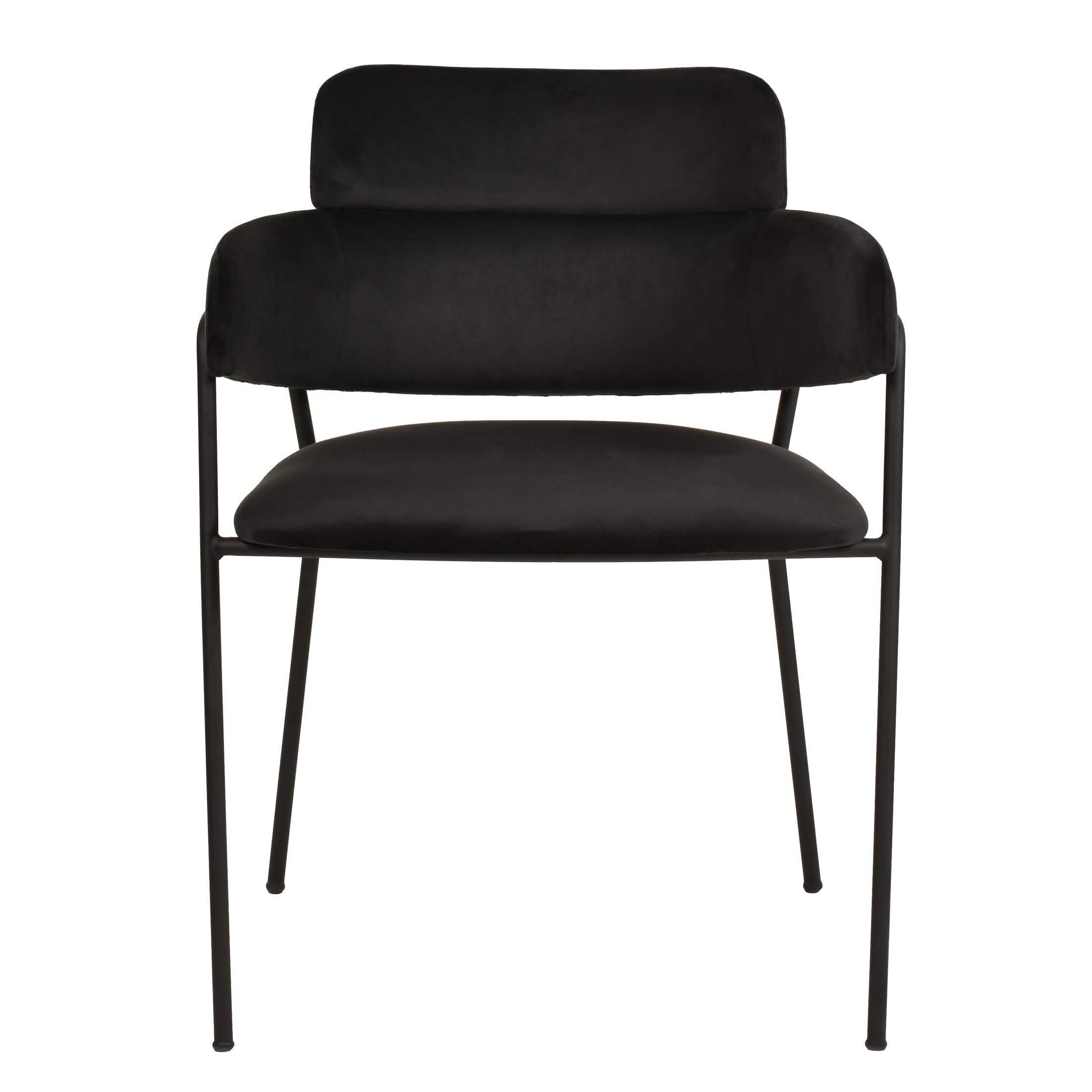 Axis Upholstered Dining Chair with Powder - Coated Stainless Steel Legs Set of 4