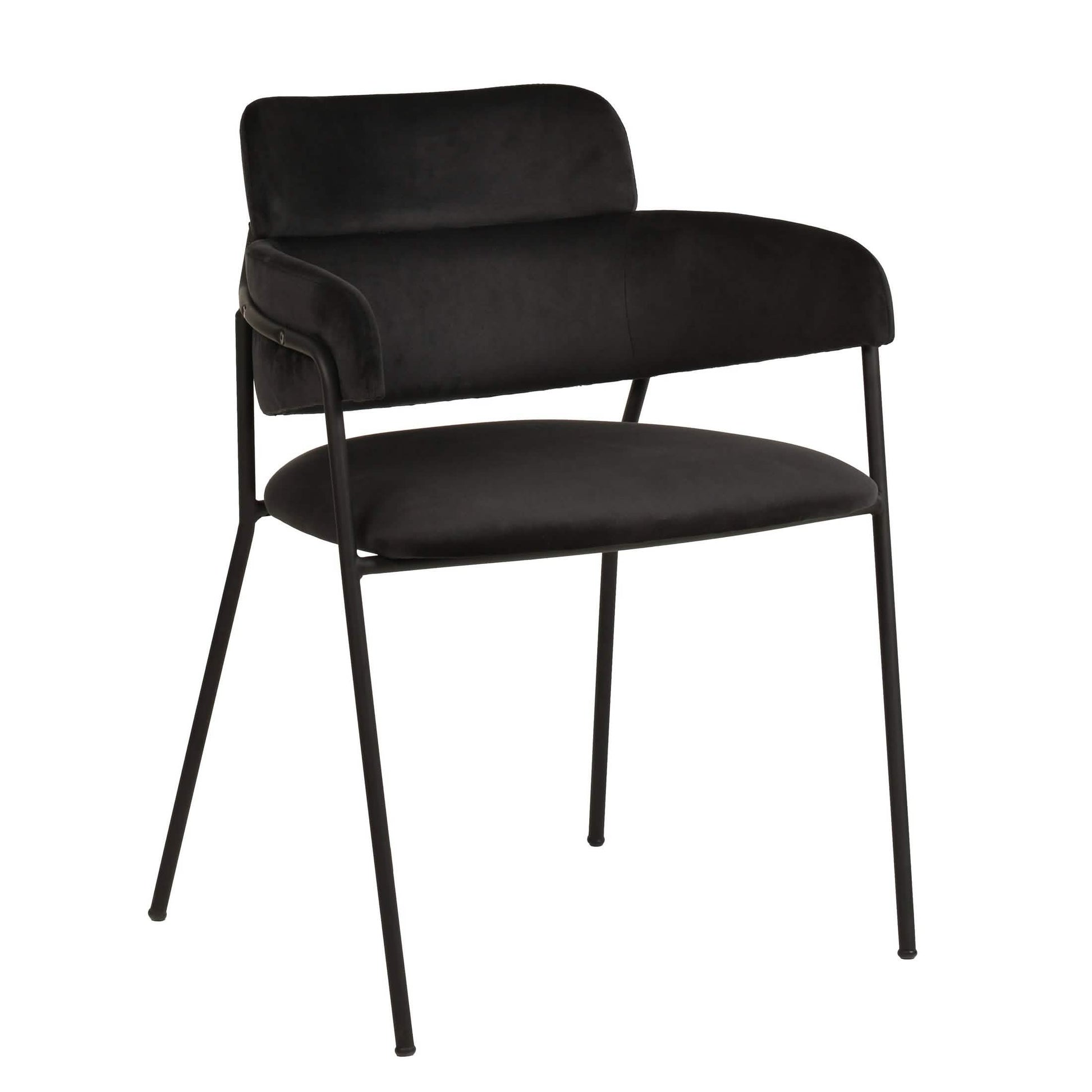Axis Upholstered Dining Chair with Powder - Coated Stainless Steel Legs Set of 4