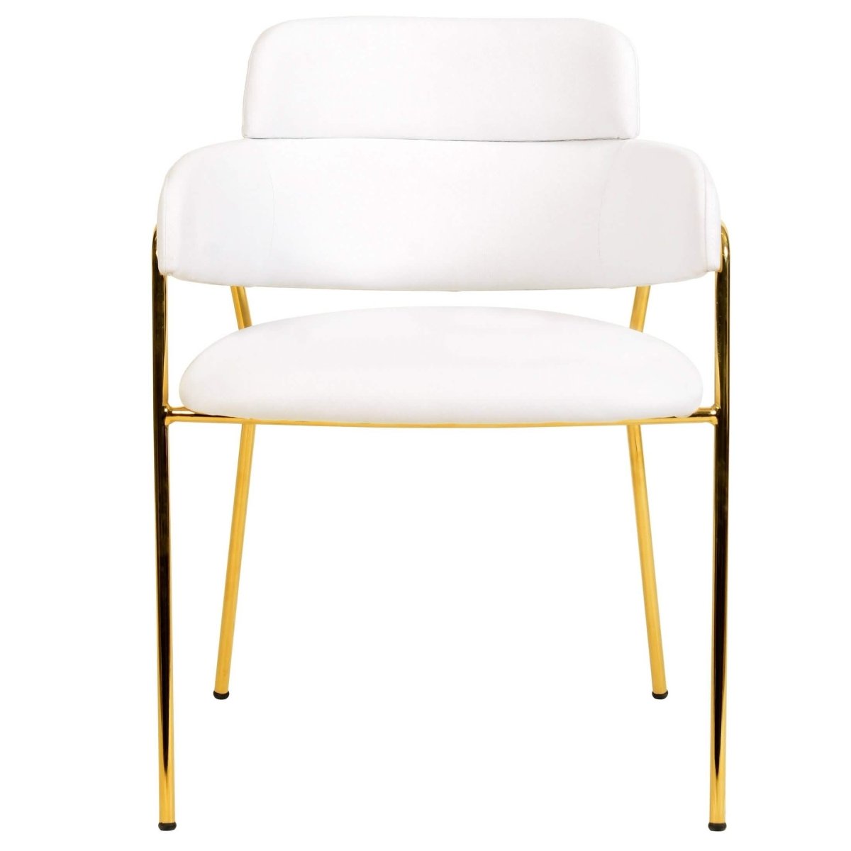 Axis Upholstered Dining Chairs Curved Open - Back & Gold Legs Set of 2