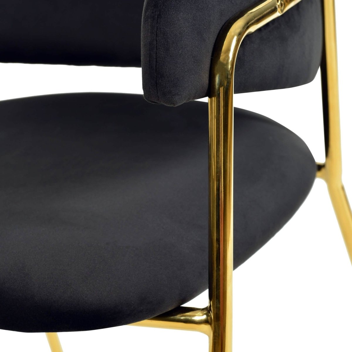 Axis Upholstered Dining Chairs Curved Open - Back & Gold Legs Set of 2