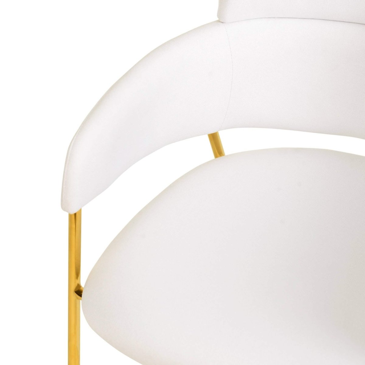 Axis Upholstered Dining Chairs Curved Open - Back & Gold Legs Set of 2