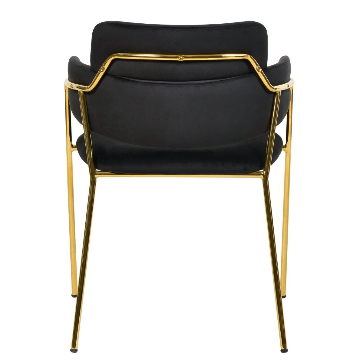 Axis Upholstered Dining Chairs Curved Open - Back & Gold Legs Set of 2