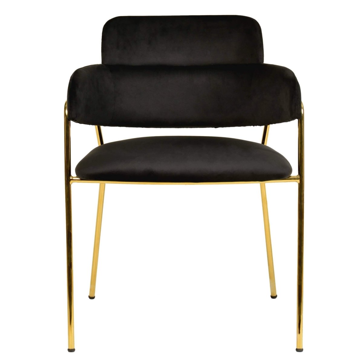 Axis Upholstered Dining Chairs Curved Open - Back & Gold Legs Set of 2