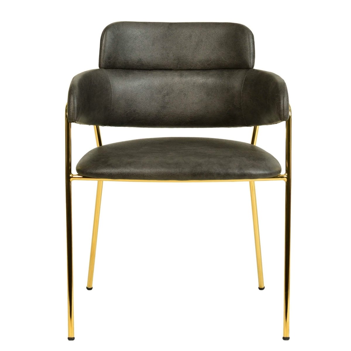 Axis Upholstered Dining Chairs Curved Open - Back & Gold Legs Set of 2
