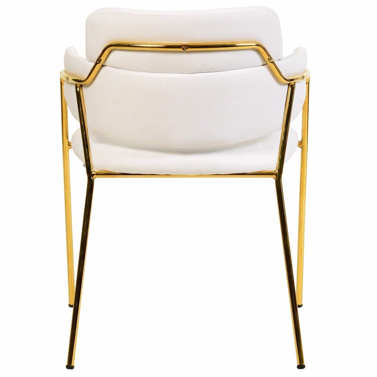 Axis Upholstered Dining Chairs Curved Open - Back & Gold Legs Set of 2
