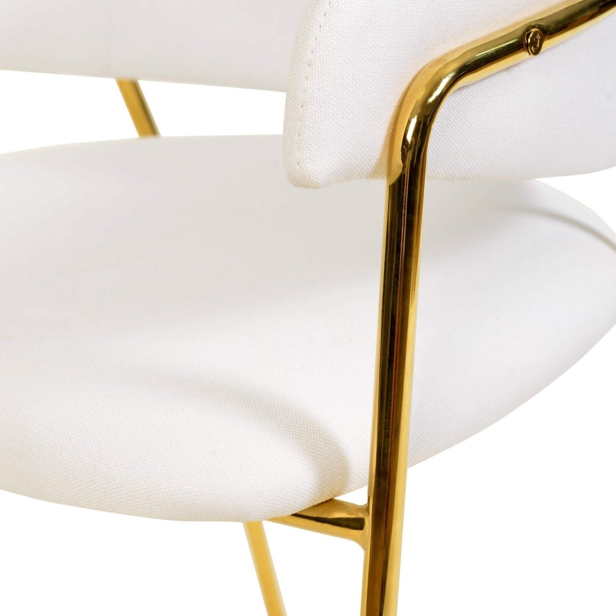 Axis Upholstered Dining Chairs Curved Open - Back & Gold Legs Set of 2