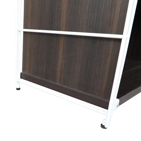 Brentwood Etagere Bookcase with White Powder Coated Steel Frame and Melamine Board Shelves