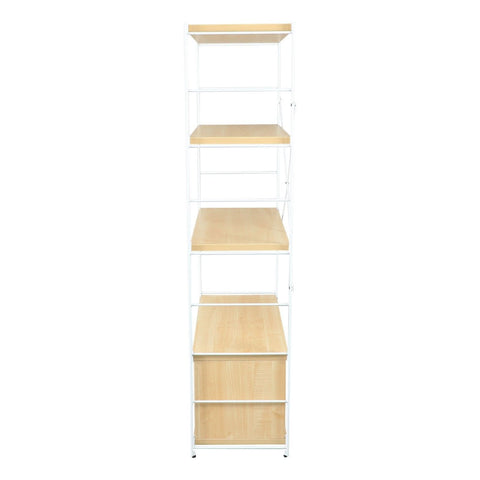 Brentwood Etagere Bookcase with White Powder Coated Steel Frame and Melamine Board Shelves