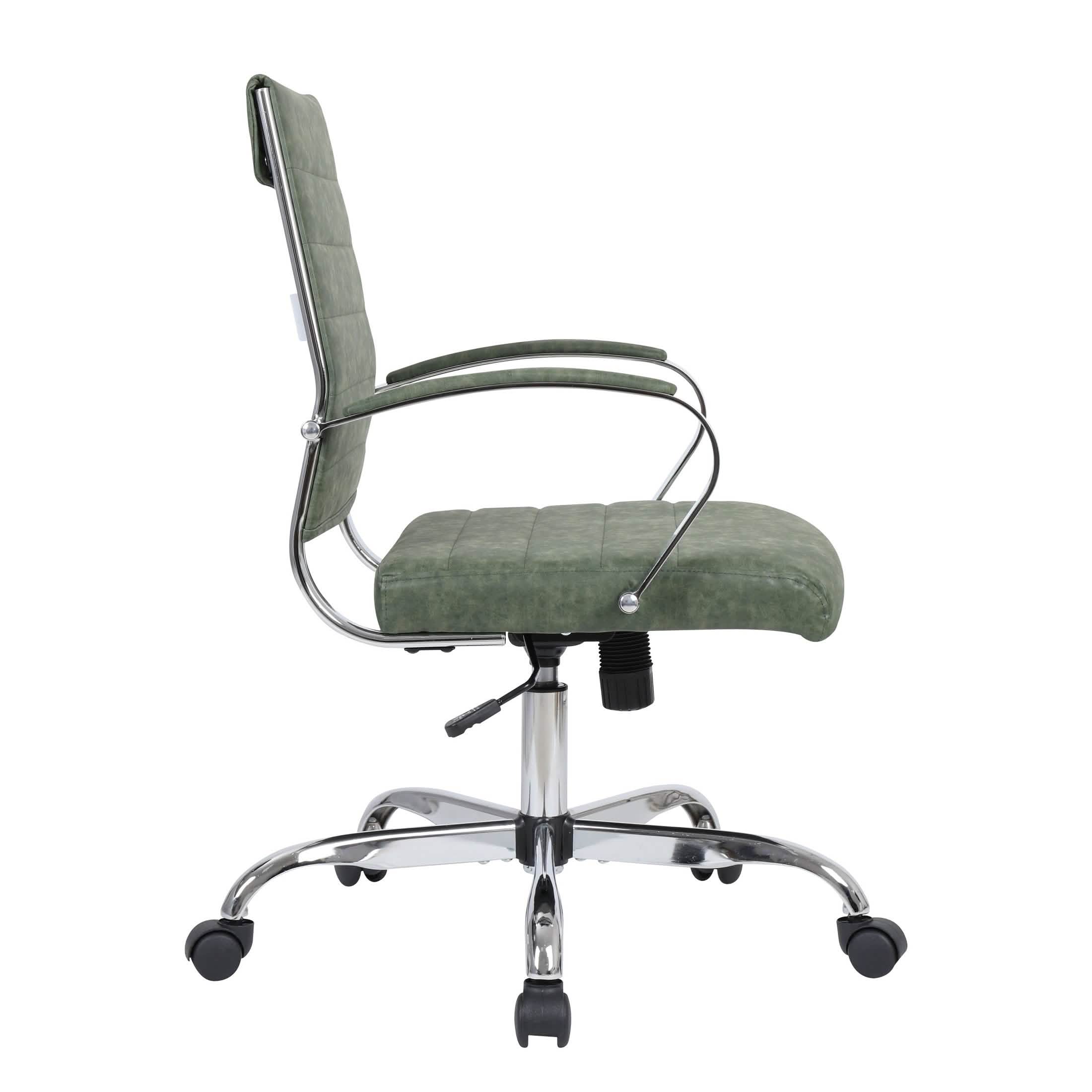 Benmar Mid - Back Leather Office Conference Chair Adjustable Height, Swivel, and Tilt