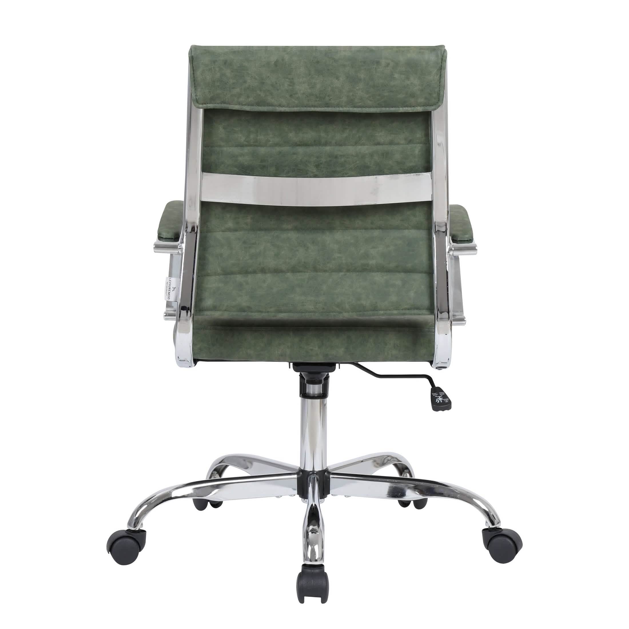 Benmar Mid - Back Leather Office Conference Chair Adjustable Height, Swivel, and Tilt