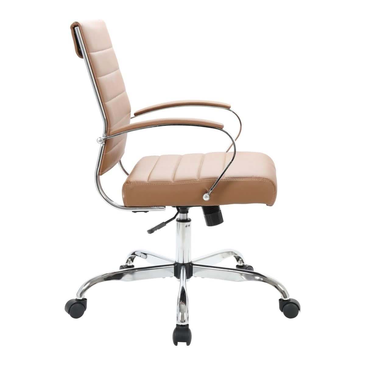Benmar Mid - Back Leather Office Conference Chair Adjustable Height, Swivel, and Tilt