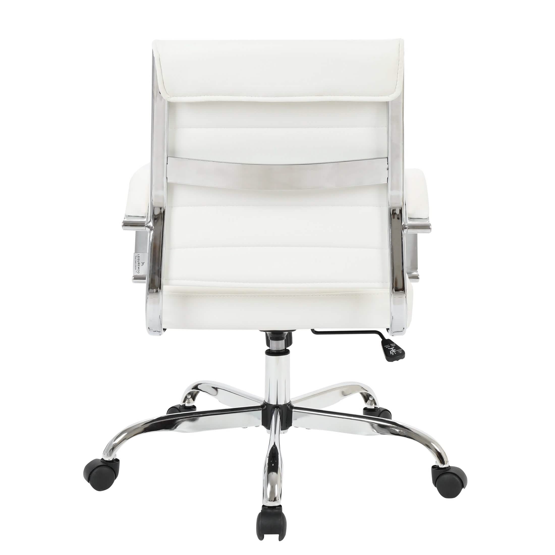 Benmar Mid - Back Leather Office Conference Chair Adjustable Height, Swivel, and Tilt