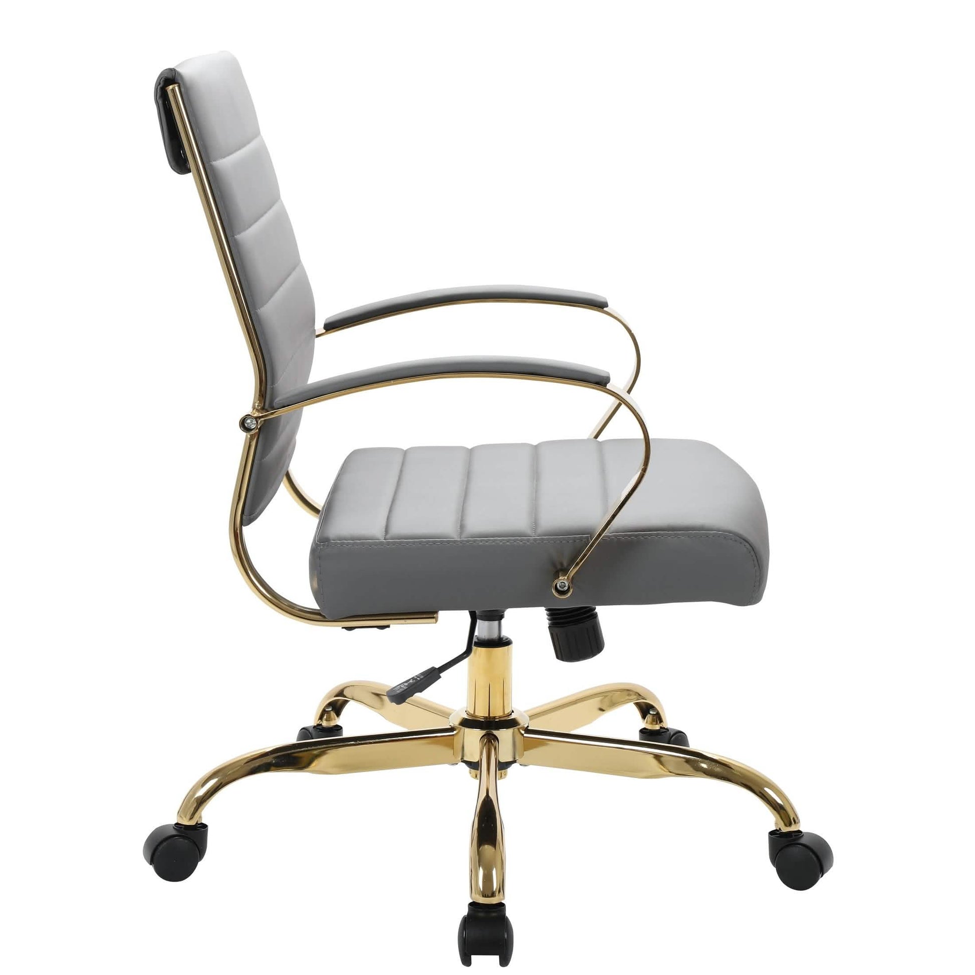 Benmar Mid - Back Leather Office Conference Chair Adjustable Height, Swivel, and Tilt