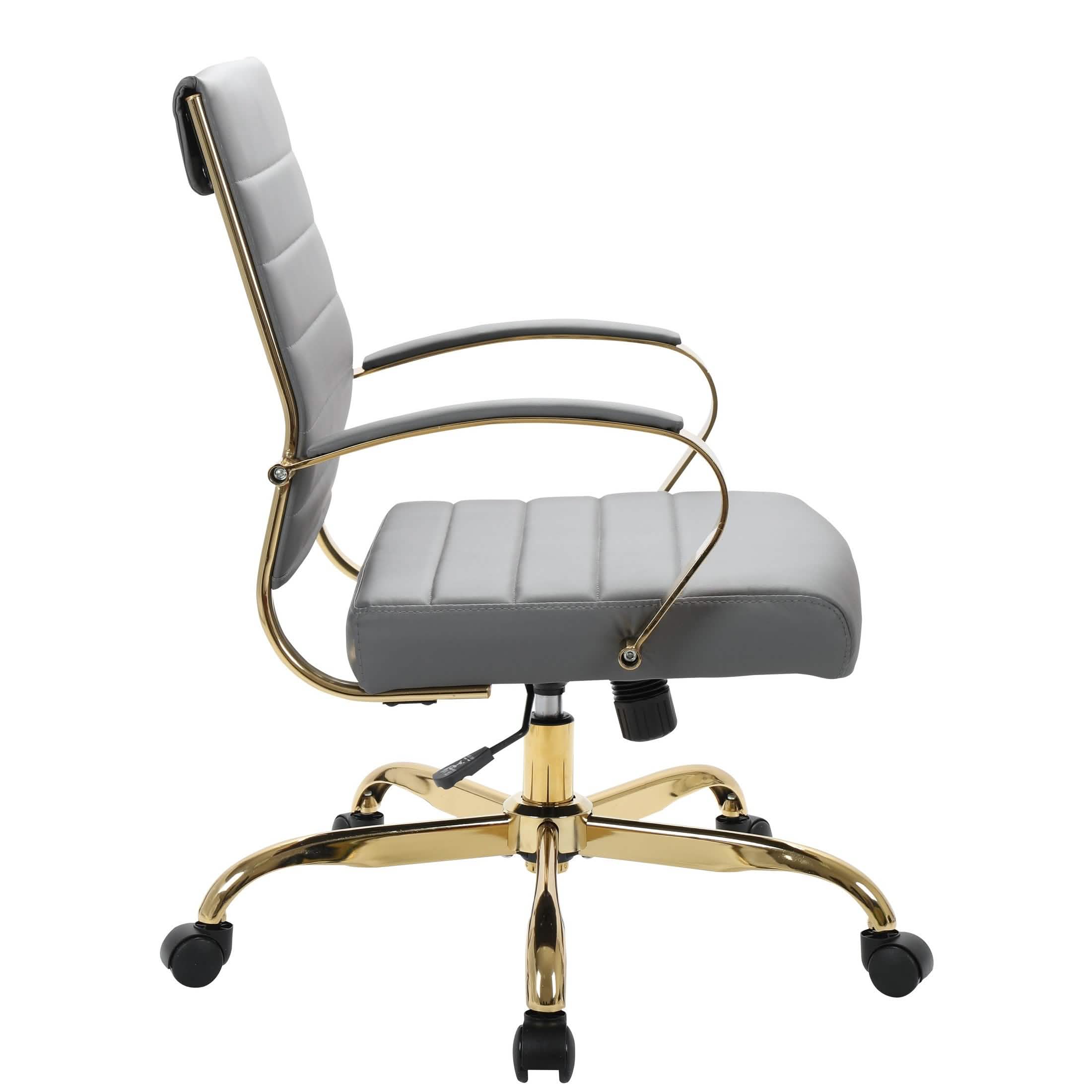 Benmar Mid - Back Leather Office Conference Chair Adjustable Height, Swivel, and Tilt