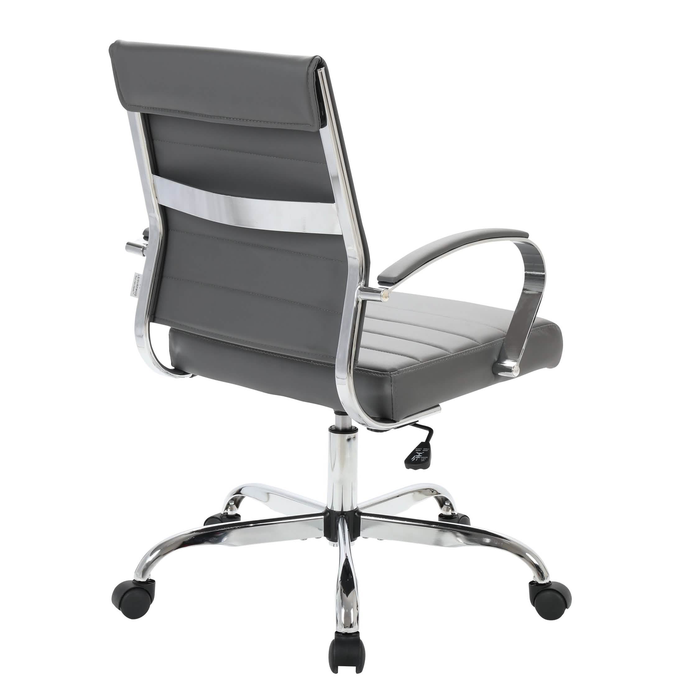 Benmar Mid - Back Leather Office Conference Chair Adjustable Height, Swivel, and Tilt