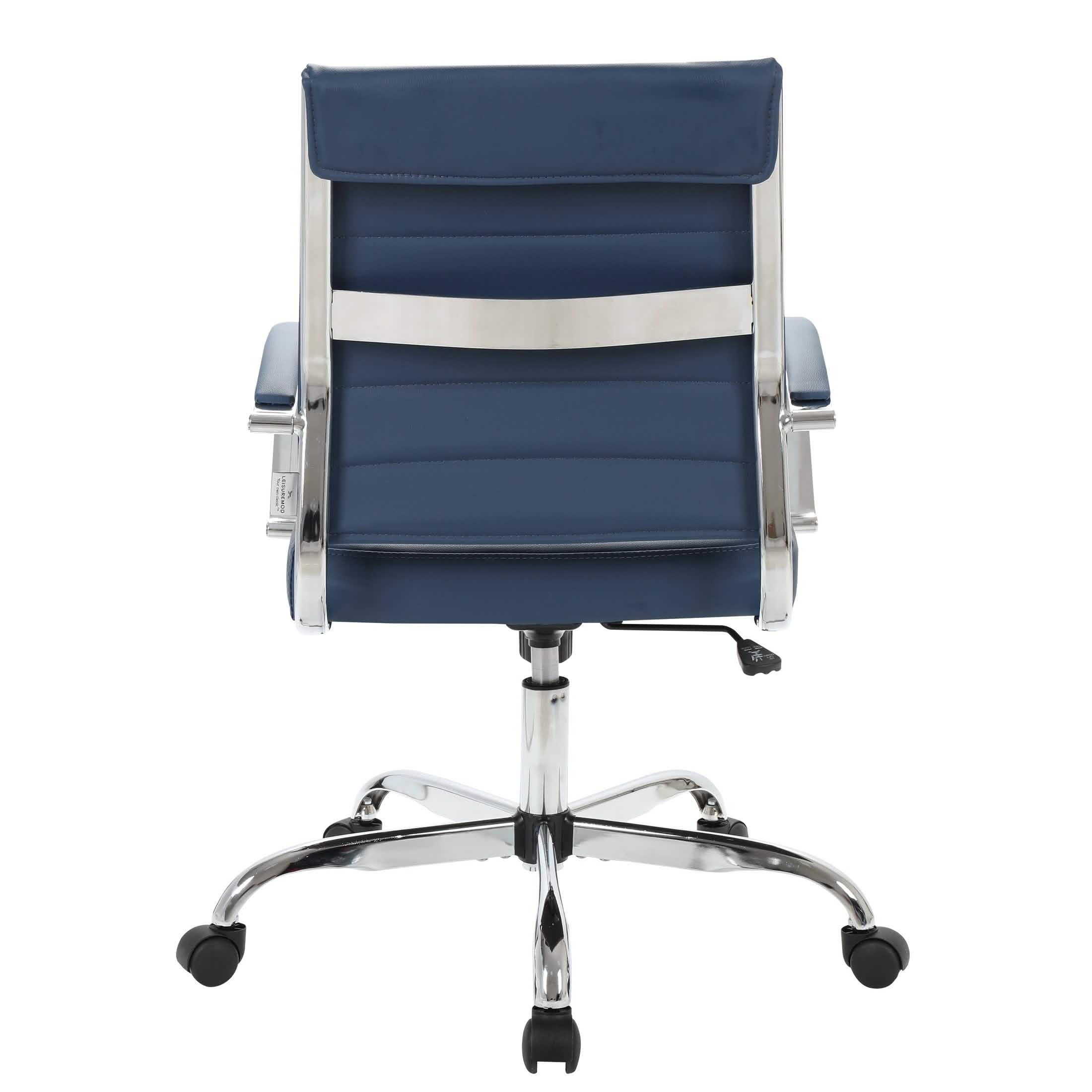 Benmar Mid - Back Leather Office Conference Chair Adjustable Height, Swivel, and Tilt