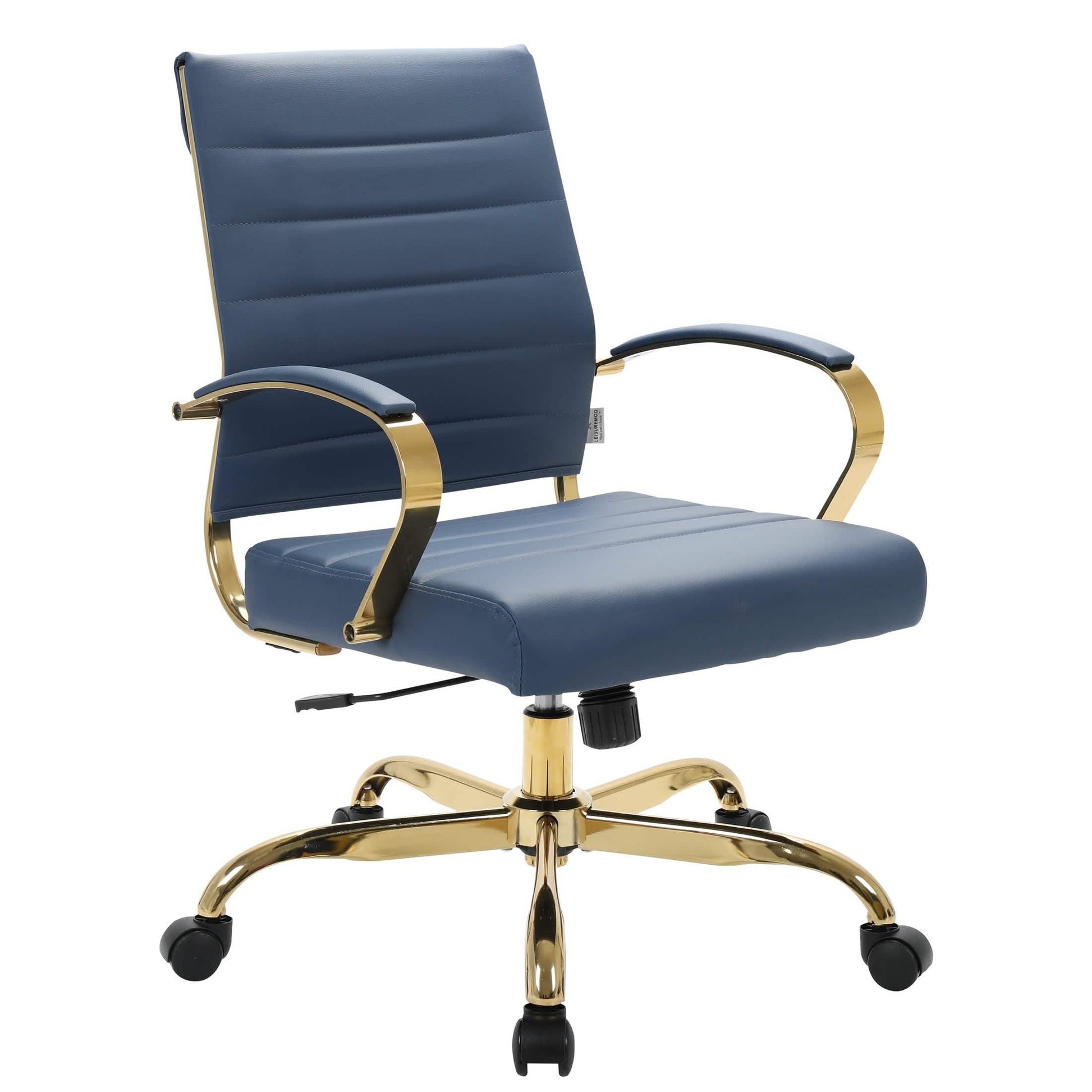 Benmar Mid - Back Leather Office Conference Chair Adjustable Height, Swivel, and Tilt
