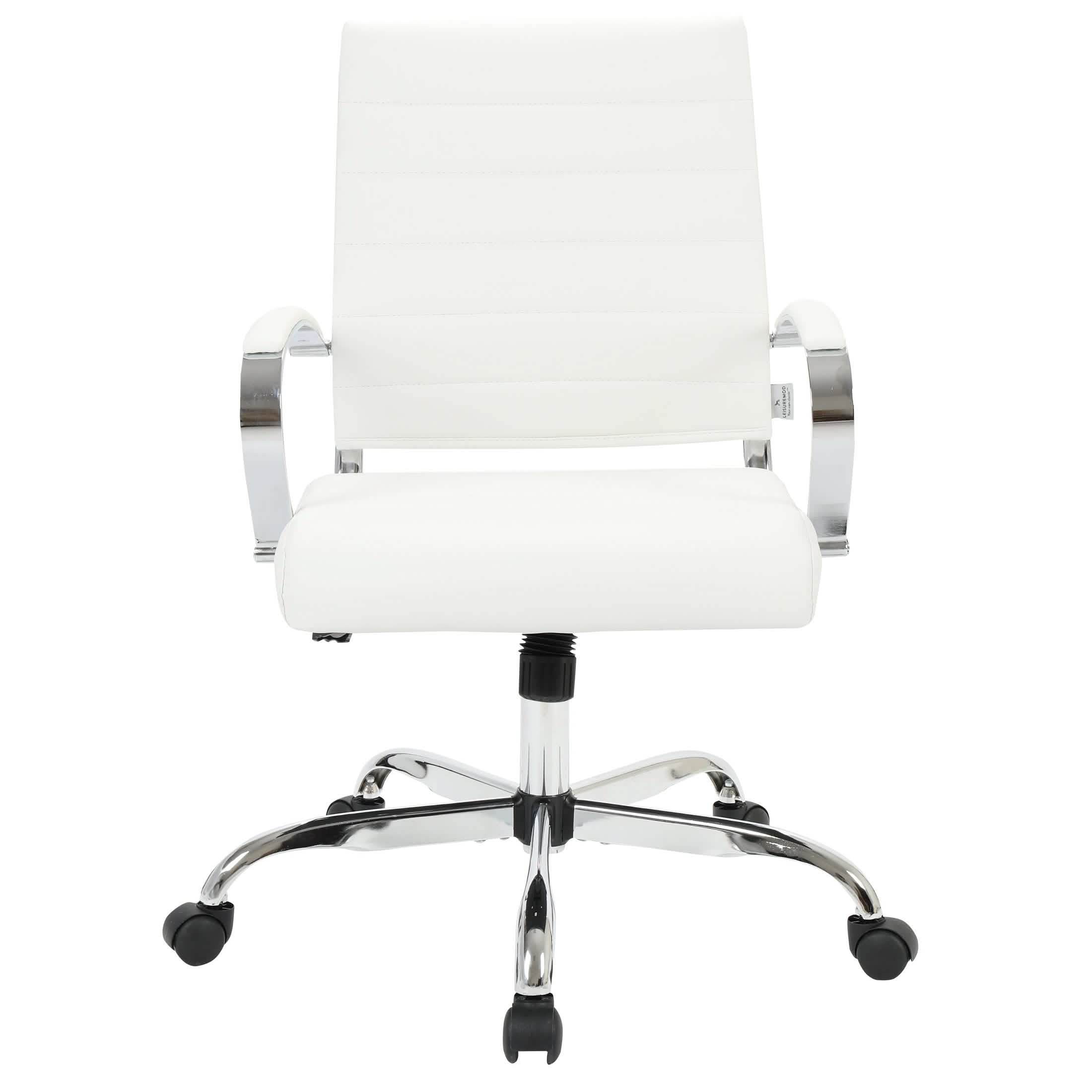 Benmar Mid - Back Leather Office Conference Chair Adjustable Height, Swivel, and Tilt
