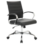 Benmar Mid - Back Leather Office Conference Chair Adjustable Height, Swivel, and Tilt