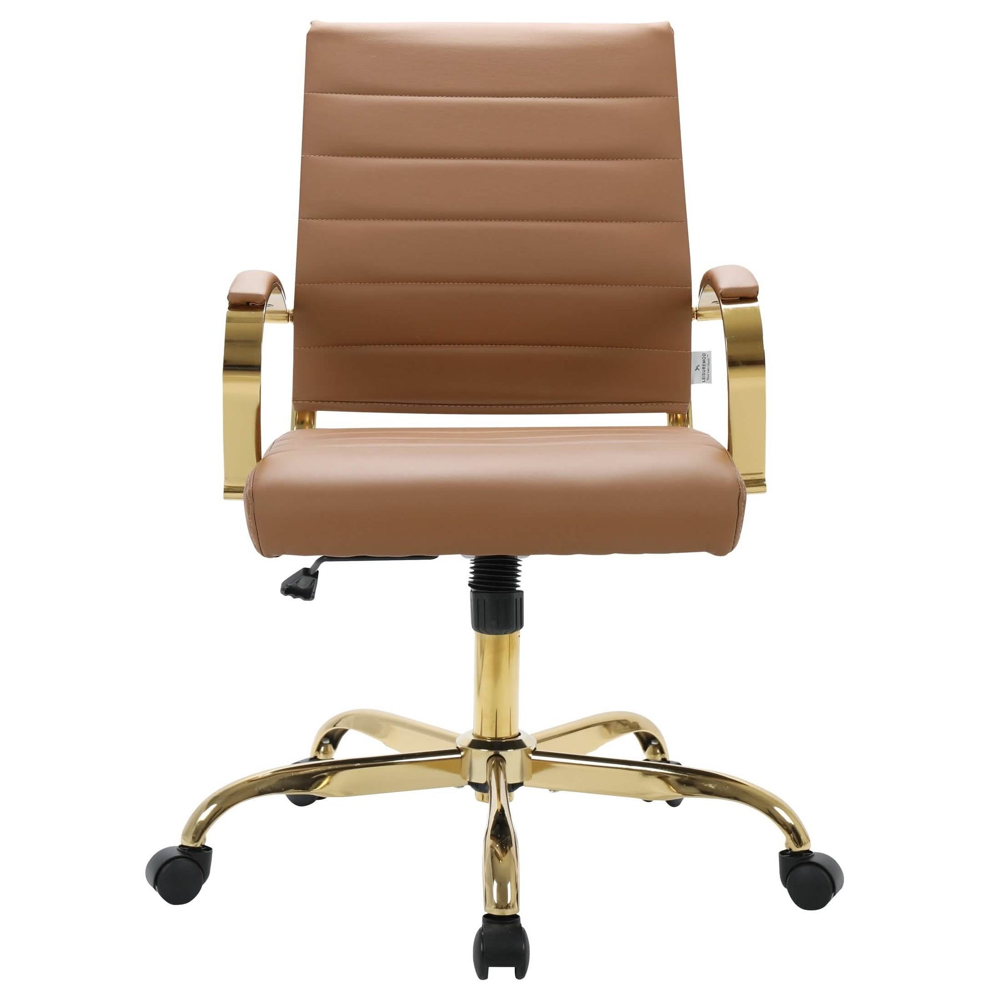 Benmar Mid - Back Leather Office Conference Chair Adjustable Height, Swivel, and Tilt