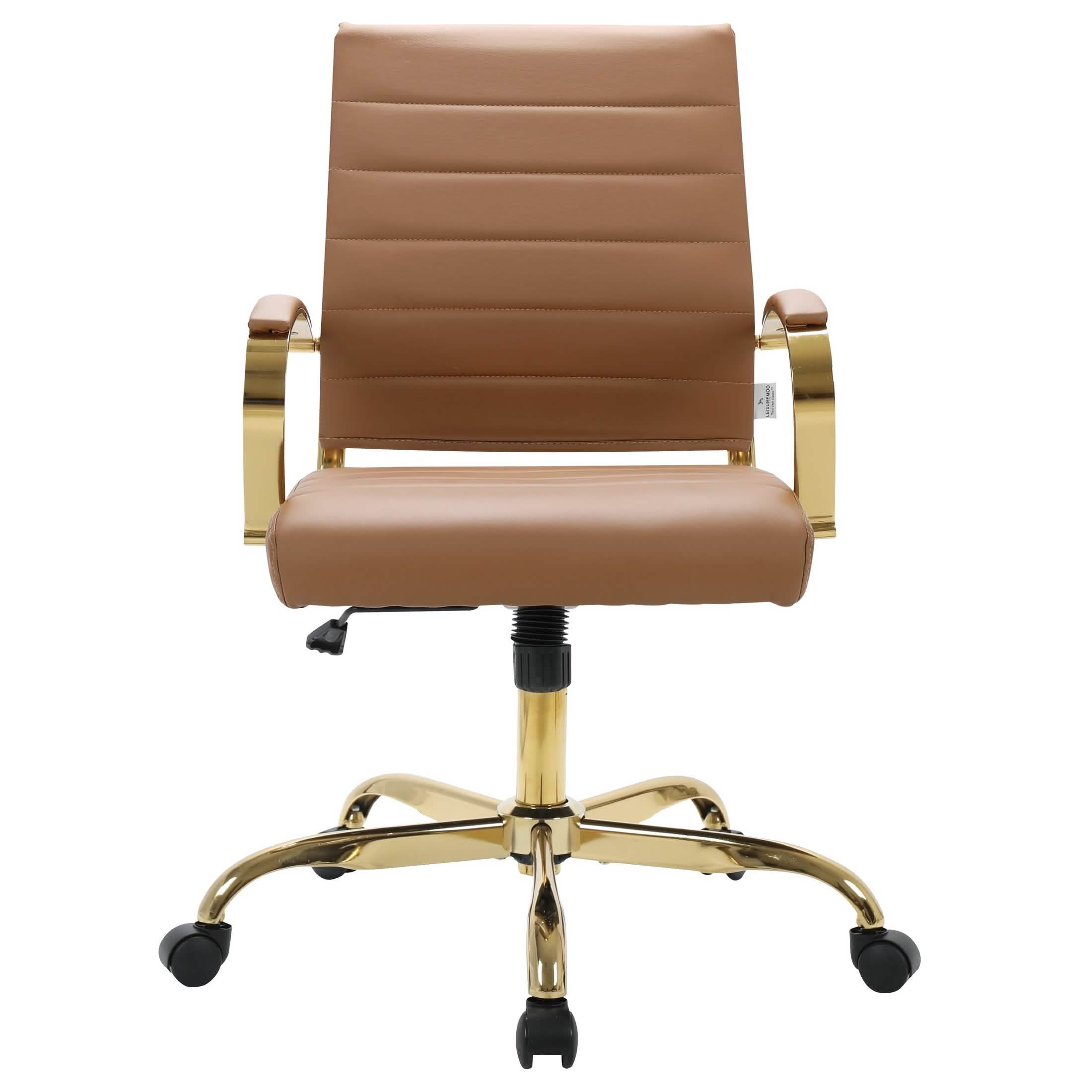 Benmar Mid - Back Leather Office Conference Chair Adjustable Height, Swivel, and Tilt