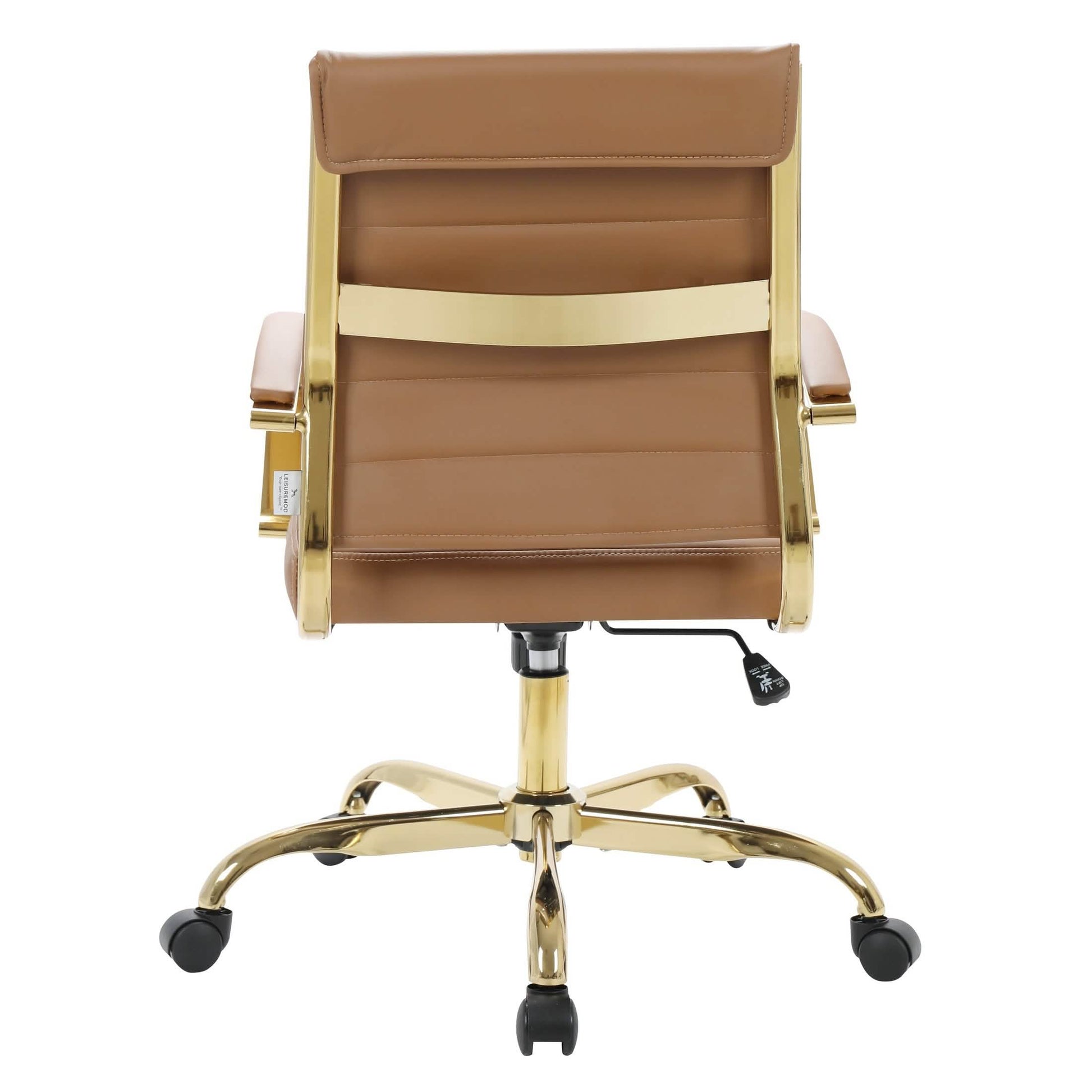 Benmar Mid - Back Leather Office Conference Chair Adjustable Height, Swivel, and Tilt