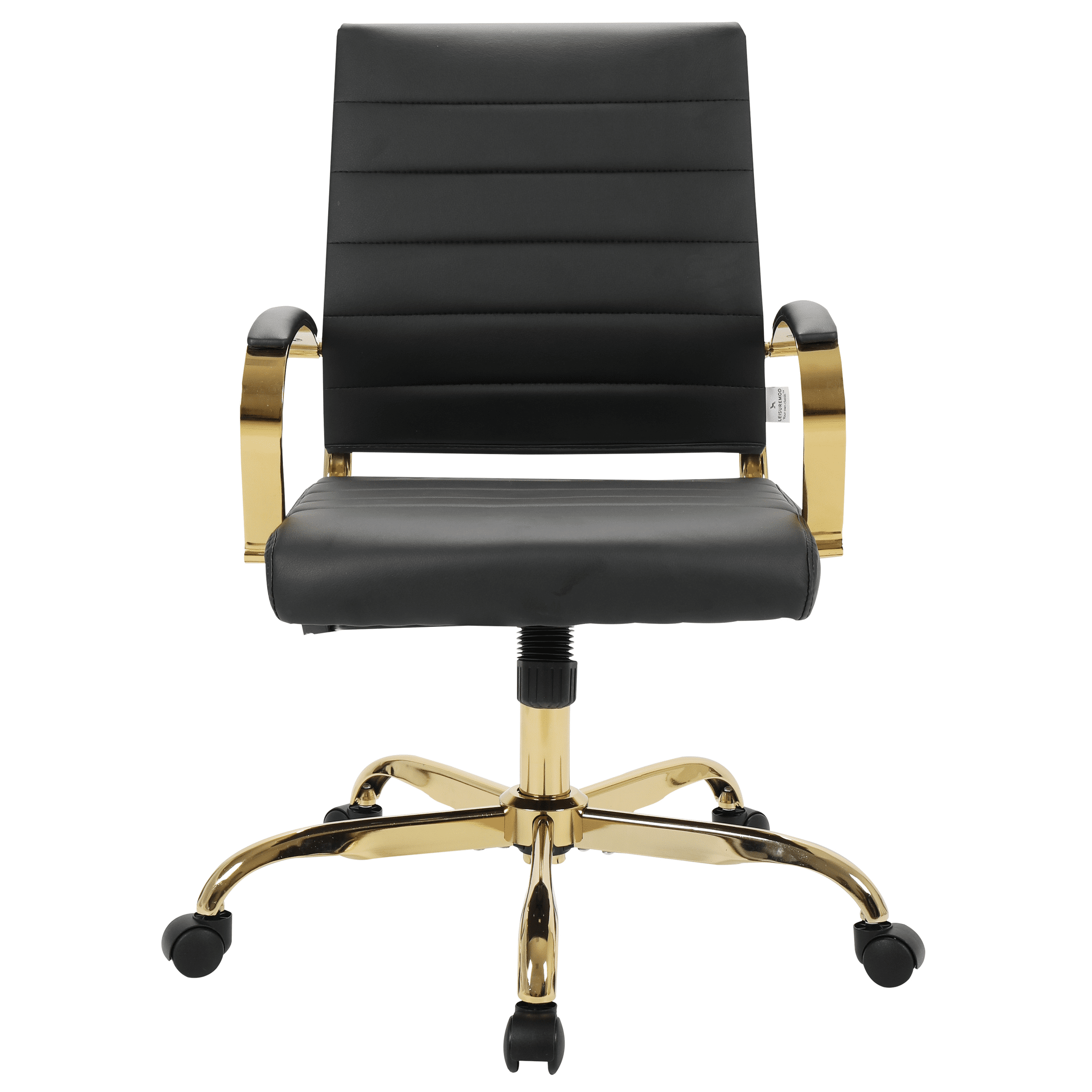 Benmar Mid - Back Leather Office Conference Chair Adjustable Height, Swivel, and Tilt