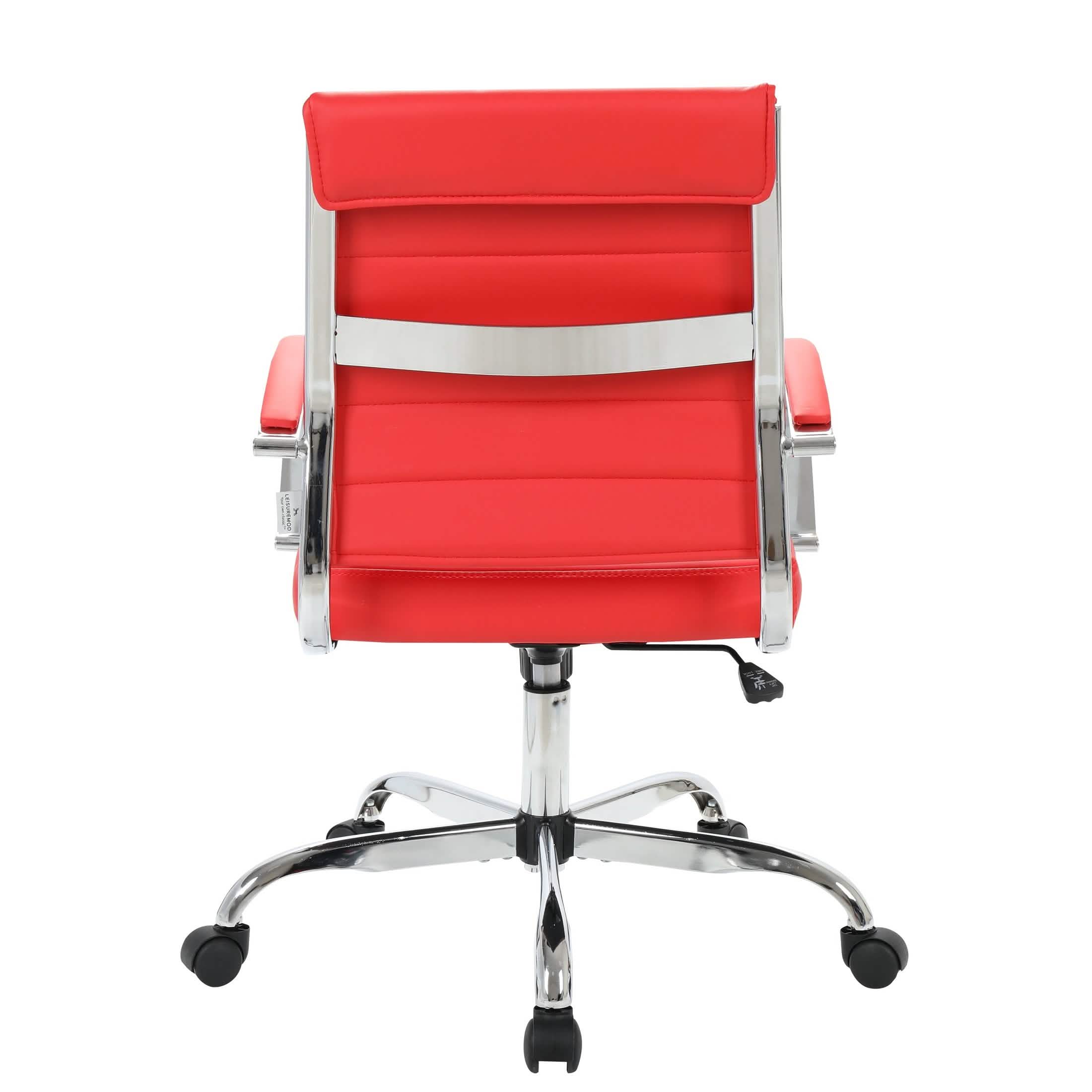 Benmar Mid - Back Leather Office Conference Chair Adjustable Height, Swivel, and Tilt